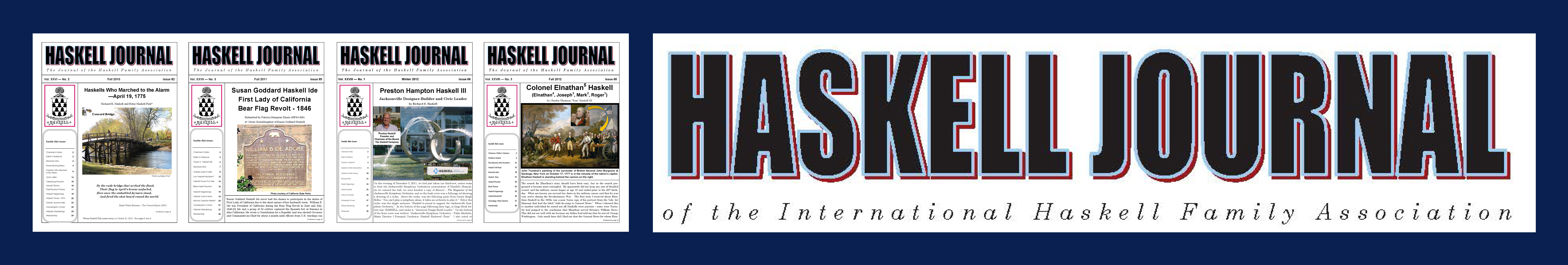 Photos of four Haskell Journal covers